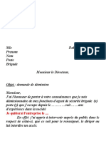 Lettre de Demission