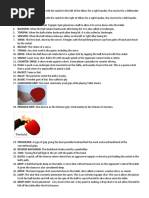 Terminologies Table Tennis