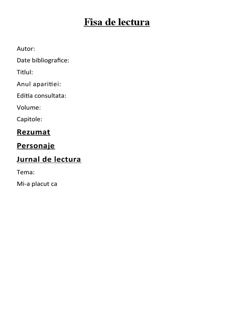 Romanul Adolescentului Miop Fisa De Lectura Fisa de Lectura Romanul Adolescentului Miop | PDF