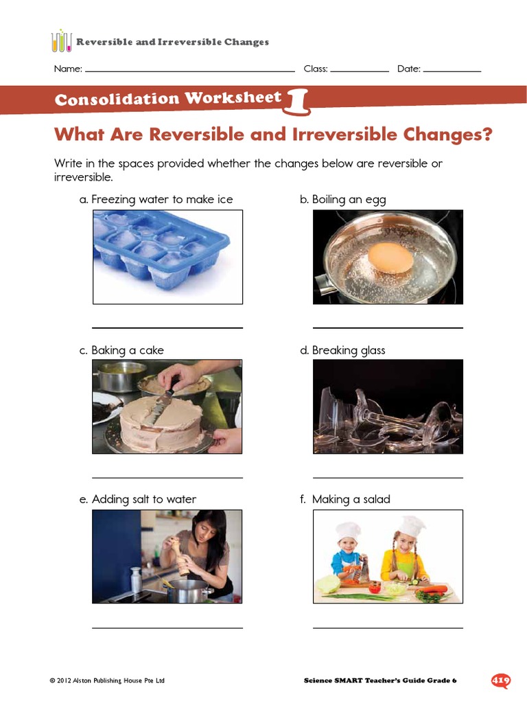 Consolidated Worksheet of Reversible Irreversible Download Free PDF