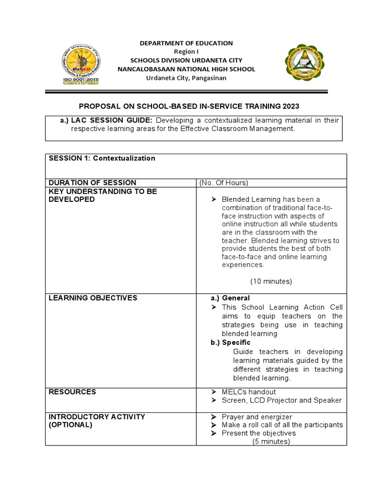 SESSION GUIDE Contextualization | PDF | Learning | Educational Technology