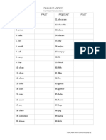 Regular Verbs Chart