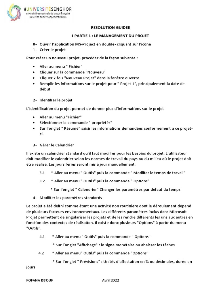Guide Pour MS Project. | PDF | Planification | Logiciel