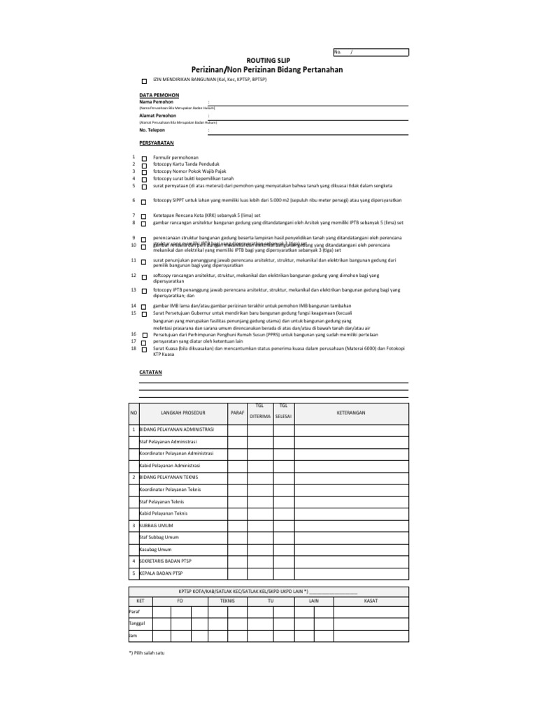 All Routing Slip (Badan) Bidang Pertanahan) | PDF | Teknologi & Rekayasa