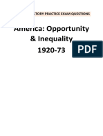 America Opportunity - Inequality (1920 73) - Exam Question Bank