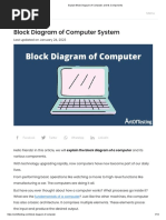 Explain Block Diagram of Computer and Its Components