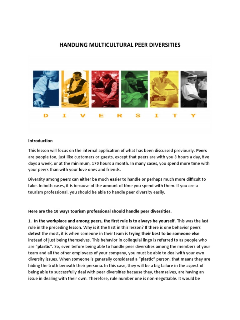 Strategies for Embracing Peer Diversity | PDF | Multiculturalism ...