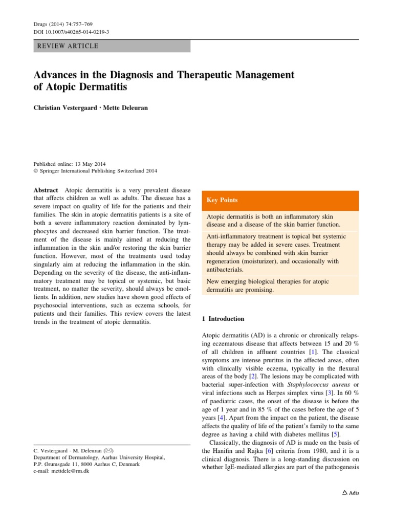 Advances in Atopic Dermatitis Treatment | PDF | Dermatitis | Allergy