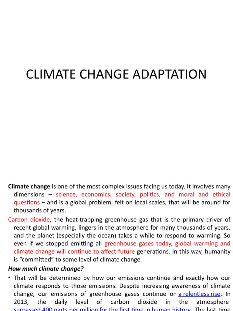 Climate Change Adaptation Strategies | PDF | Climate Change ...