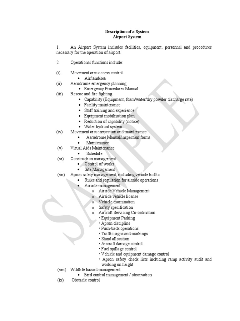 Description of a system pdf airport aviation