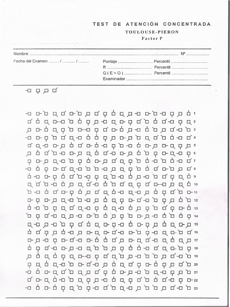 TEst de Atencion Concentrada | PDF