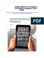 Professionalism Skills For Workplace Success 3rd Edition Anderson Test Bank