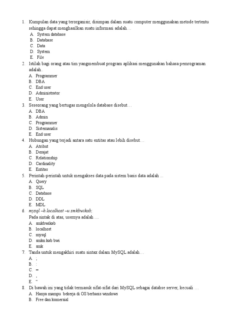 Panduan Dasar SQL dan Database Management | PDF