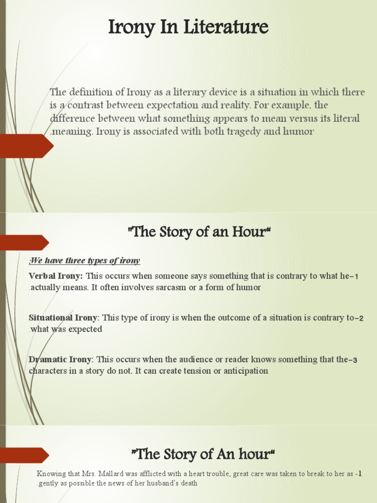 The Story of An Hour | PDF | Irony