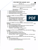1st Puc Biology First Test Question Paper Eng Version 2019-20 Mandya