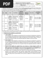 Advertisement For The Post of Trainee Engineer - I and Project Engineer-I - PDIC and CoE