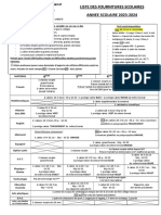 Fournitures 2023-2024