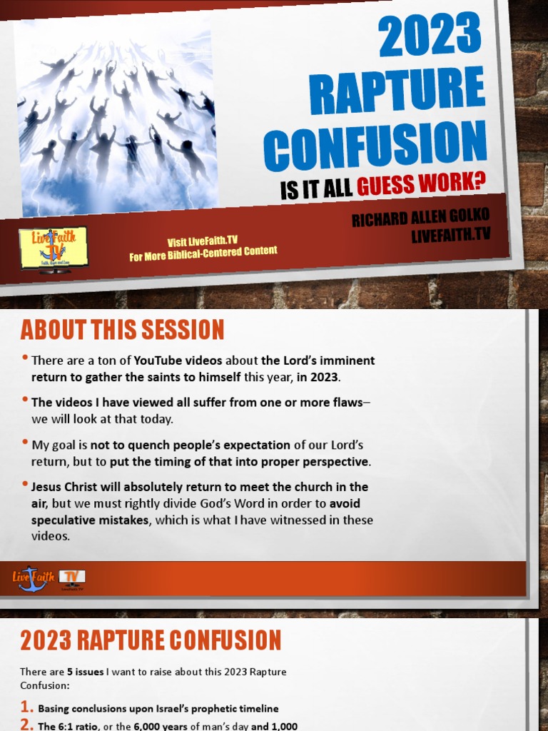 Rapture Confusion | PDF | Jesus | Rapture