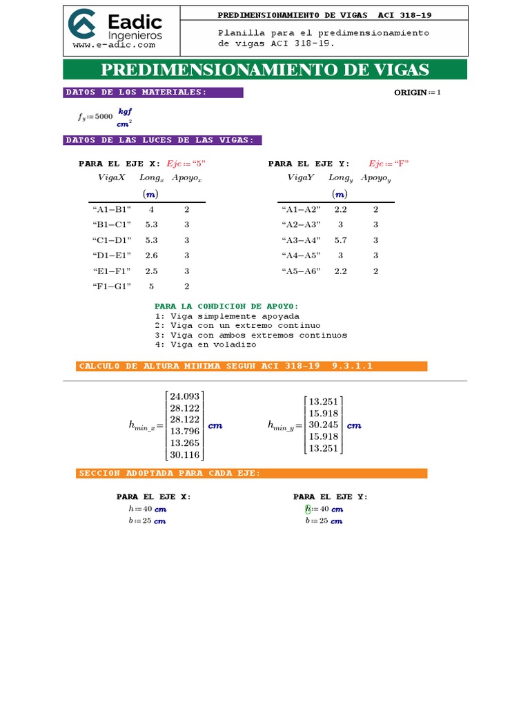 Predimensionamiento de Vigas PDF