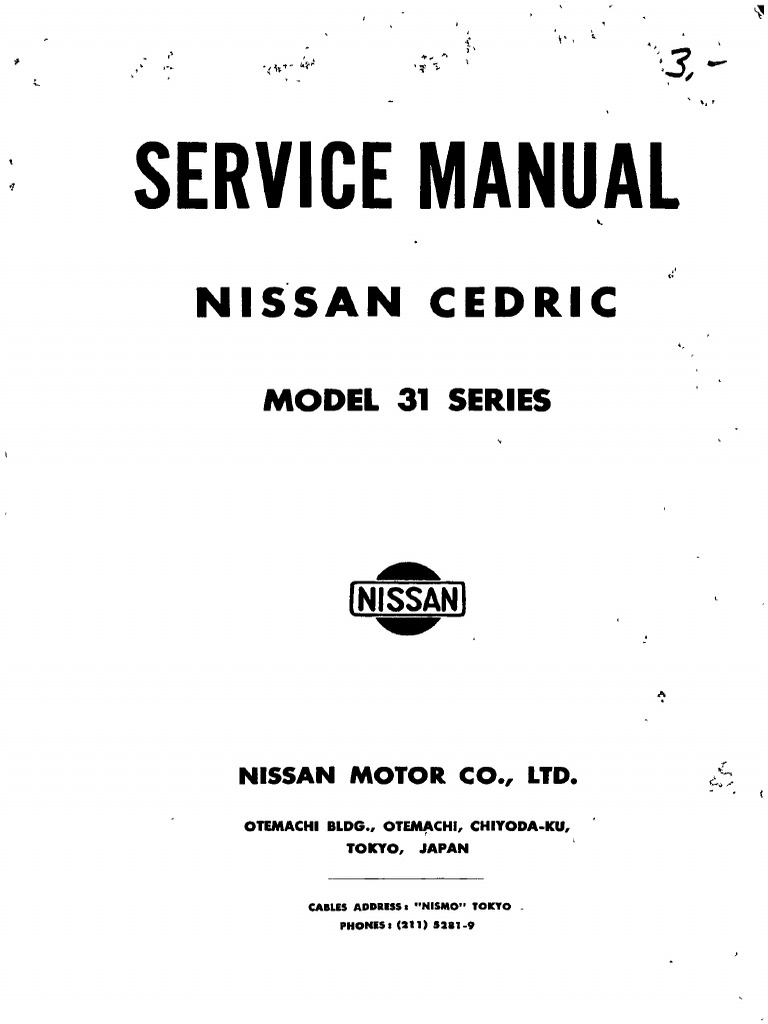 Service Manual Nissan Cedric 31 Series Autosoftos Com | PDF