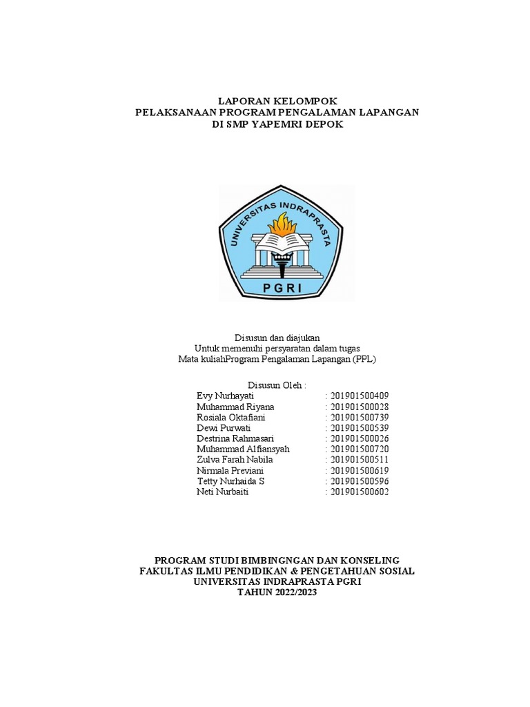 Laporan PPL Bimbingan Konseling SMP YAPEMRI | PDF | Karier & Perkembangan