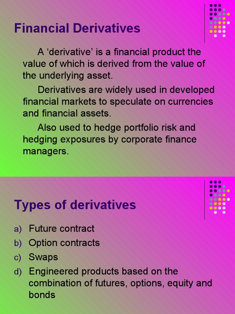 Financial Derivatives Overview | PDF | Swap (Finance) | Derivative ...
