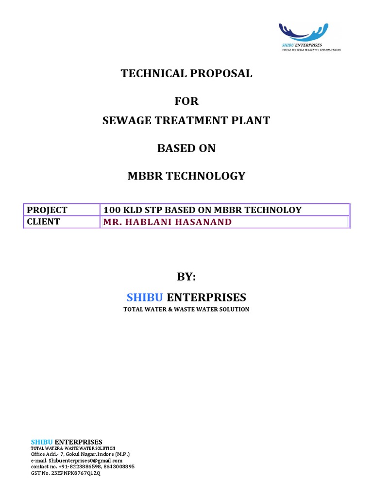 Hablani Architects STP Proposal: 100 KLD | PDF | Sewage Treatment ...