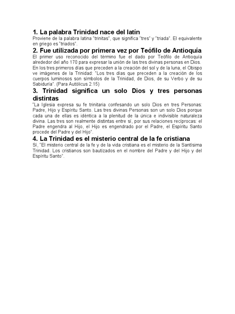 La Santísima Trinidad en la fe cristiana | PDF | Religión y espiritualidad