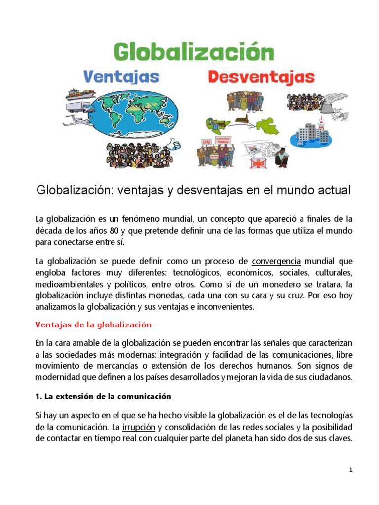Ventajas y desventajas de la globalización | PDF | Globalización | Business