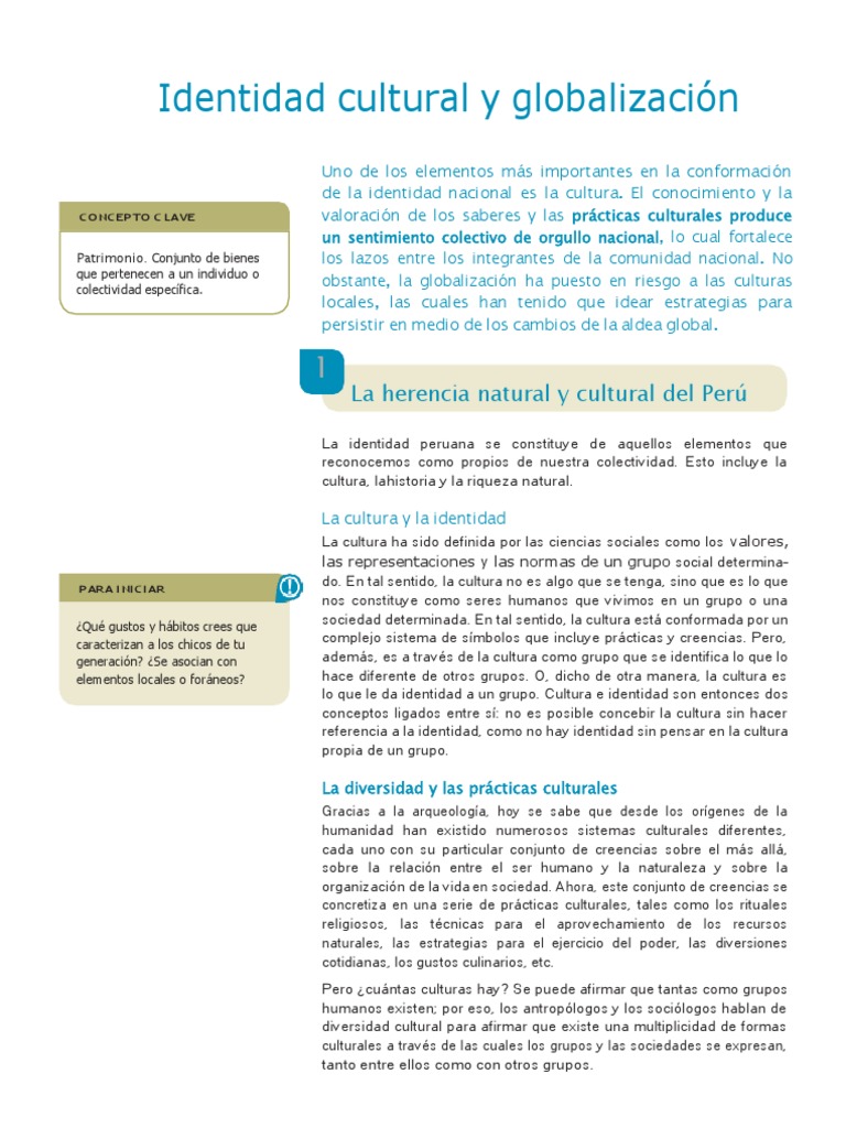 Identidad Cultural y Globalización en Perú | PDF | Sociedad ...