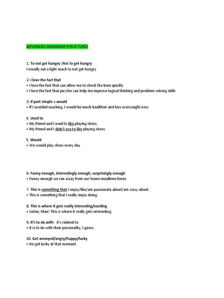 Advanced Grammar Structures. PDF