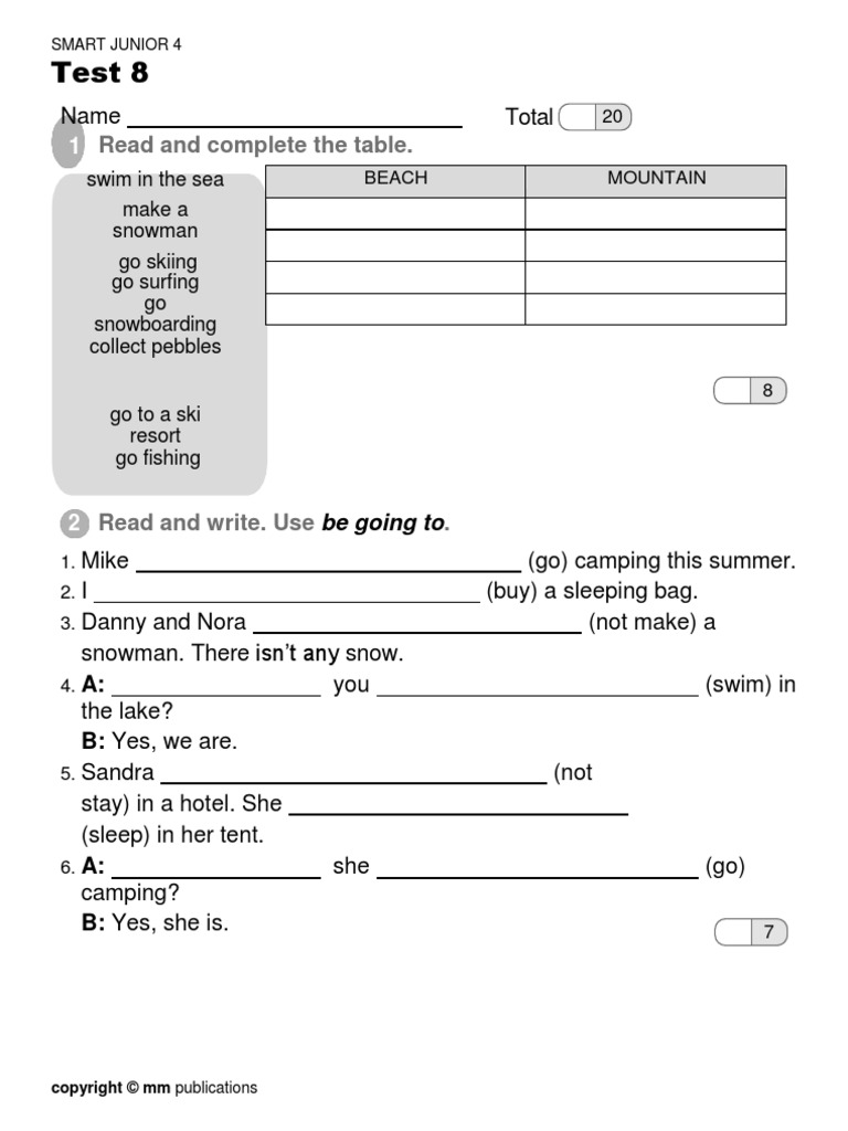 Smart Junior 4 Test 8 PDF