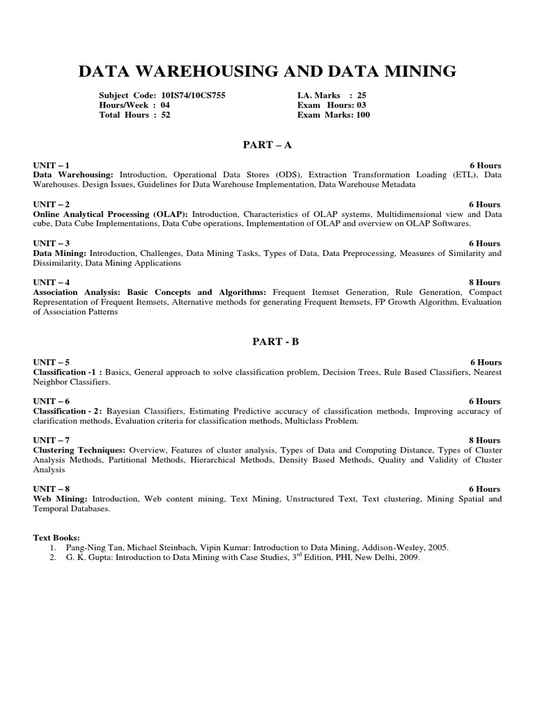 DM Notes1 | PDF | Data Warehouse | Databases