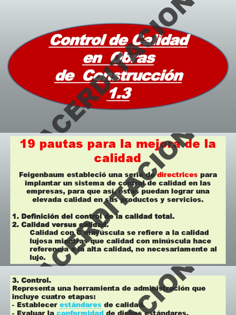 Mejora del Control de Calidad en Construcción | PDF | Calidad ...