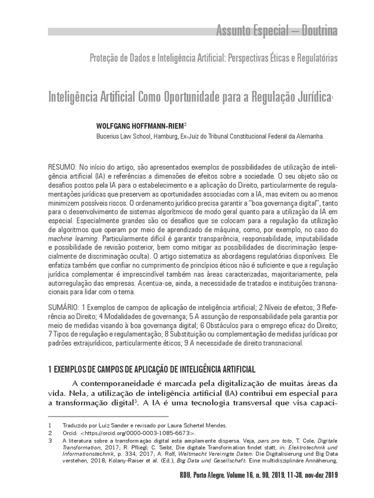 Regulação da IA: Desafios e Oportunidades | PDF | Inteligência ...