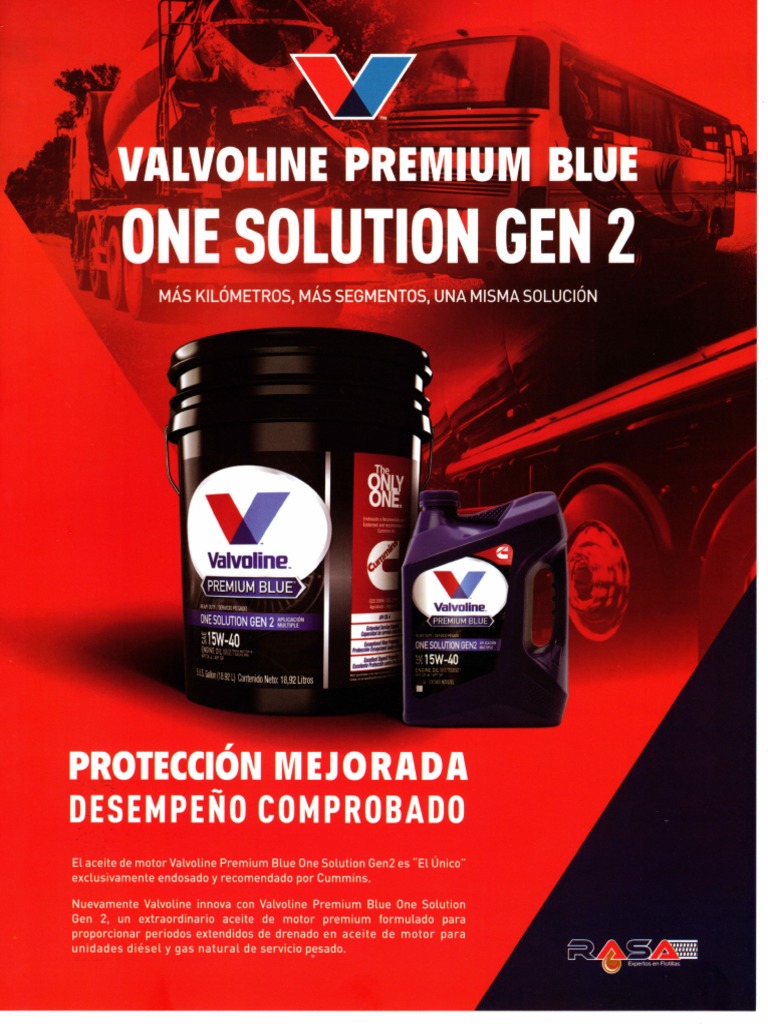 VALVOLINE PREMIUM BLUE ONE SOLUTION GEN 2 PDF