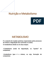 AULA I Nutrição e Metabolismo