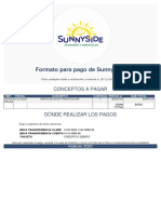 Formato para Pago de Sunnyside: Conceptos A Pagar