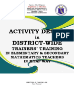 Activity Design in District-Wide Trainer's Training