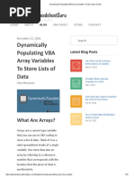 Dynamically Populating VBA Array Variables To Store Lists of Data