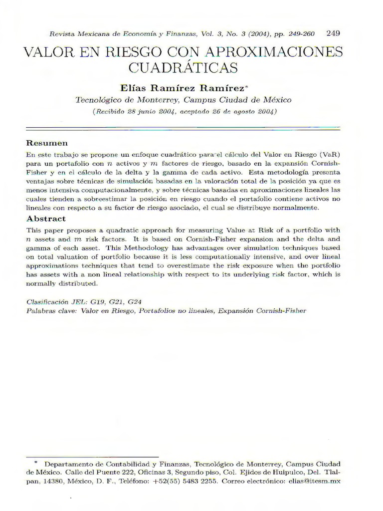 VaR Delta Gamma | PDF | Intervalo de confianza | Compartir (Finanzas)