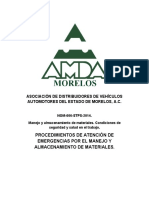 E PROCEDIMIENTOS DE ATENCIÓN DE EMERGENCIAS POR EL MANEJO Y ALMACENAMIENTO DE MATERIALES