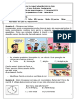 4º Ano Avaliação de Matematica 2º Bimestre