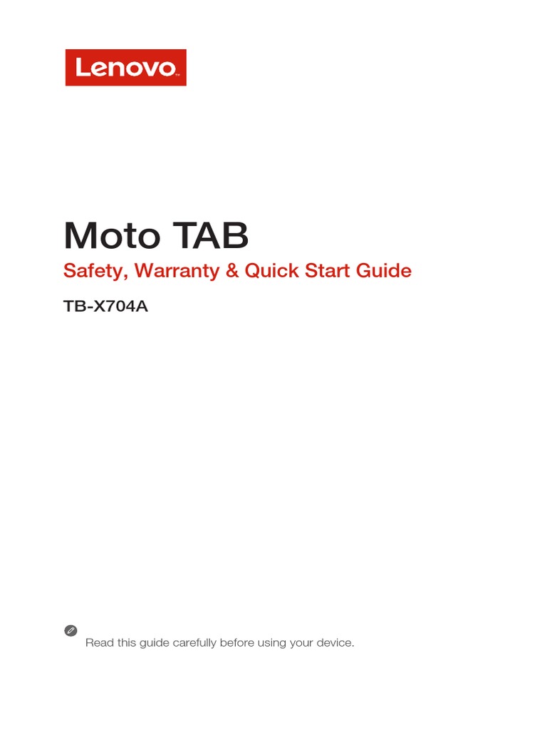 Lenovo Moto Tab TB-X704A - User Manual | PDF | Electromagnetic ...