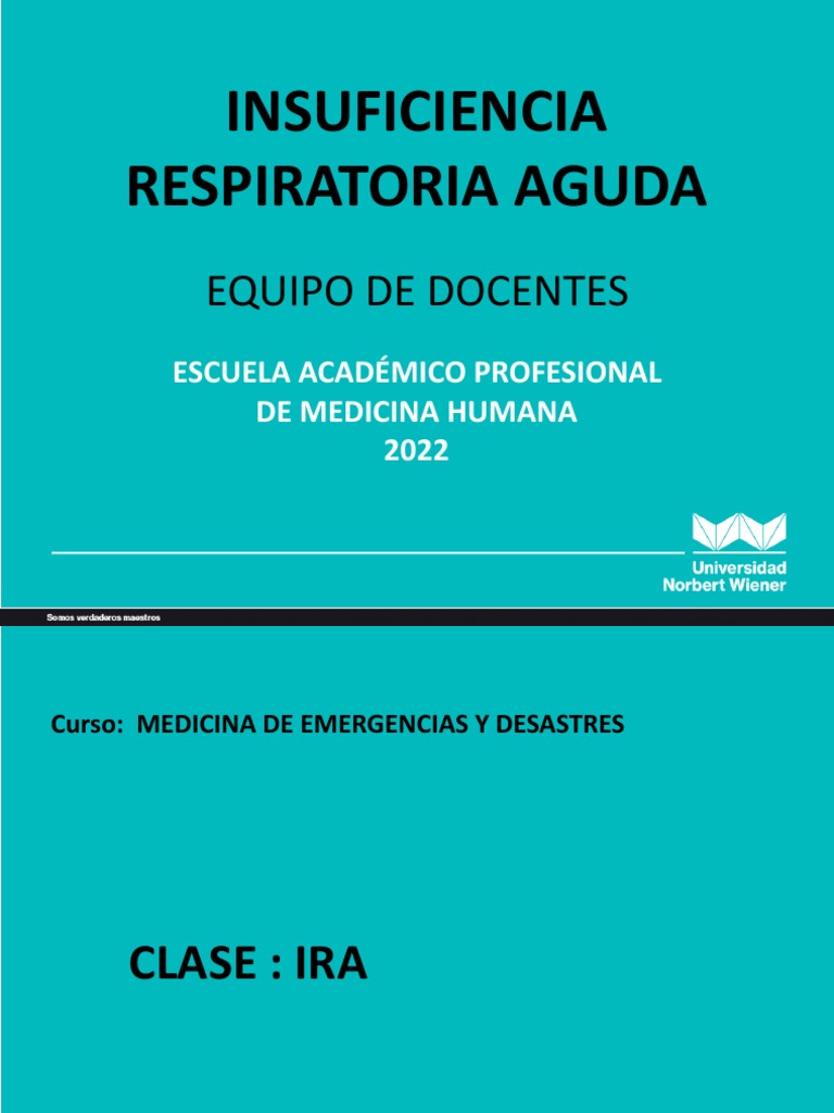 Insuficiencia Respiratoria Aguda PDF Enfermedades y trastornos