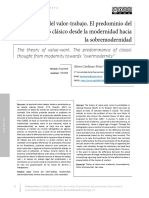 Teoría Del Trabajo, El Predominio Del Pensamiento Clásico Desde La Modernidad Hacia La Sobremodernidad