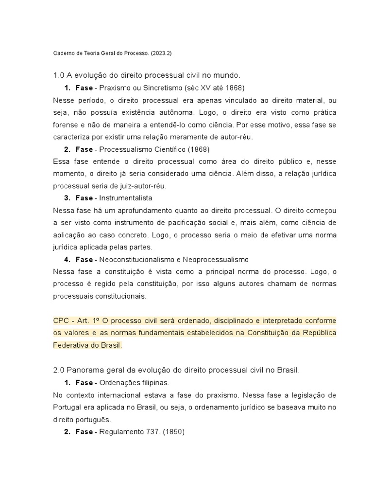 Teoria Geral Do Processo | PDF | Jurisdição | Processo civil
