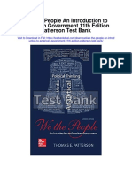 We The People An Introduction To American Government 11th Edition Patterson Test Bank