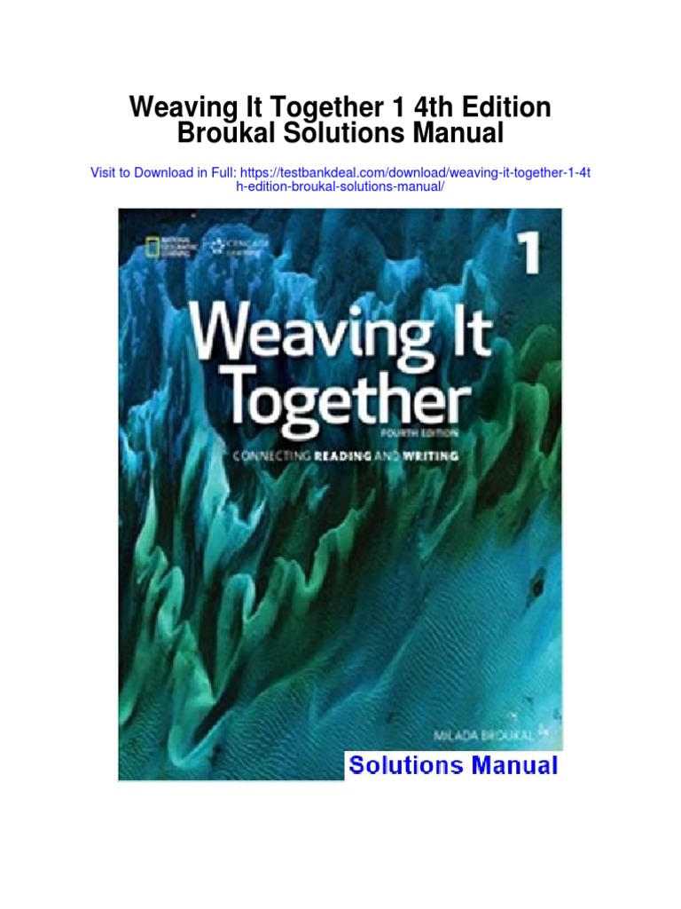 Weaving It Together 1 4th Edition Broukal Solutions Manual PDF Venice