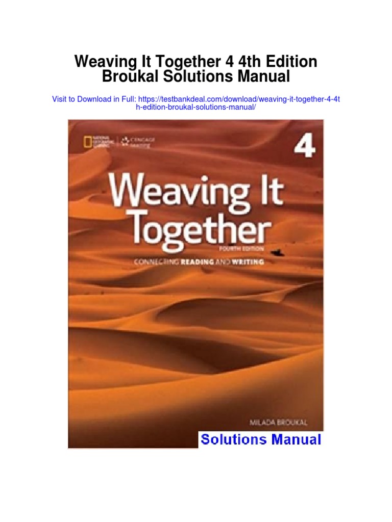 Weaving It Together 4 4th Edition Broukal Solutions Manual PDF